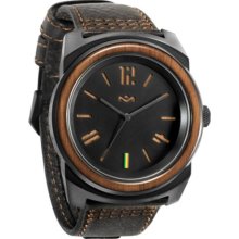 House of Marley Mens Capsule Analog Stainless Watch - Black Leather Strap - Black Dial - WM-FA006-MI