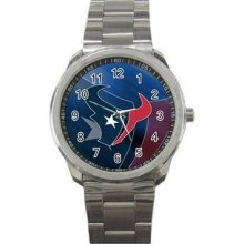 Houstan Texans Unisex Silver-Tone Sports Metal Watch 01