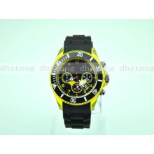 Hq Chrono Black Style Electrik Collection Sports Calendar Watch Unisex Girls