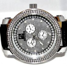 Ice Mania Real Diamond Watch Mens 0.12ct Extra Bands Metal Case Pave Dial Rodeo