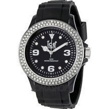 Ice-Watch Sili Stone Black Silver-tone Crystal Unisex Watch STBSUS09