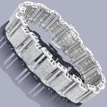 Iced Out Bracelets: 10k Pave Diamond Bracelet 13.78