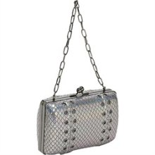 Inge Christopher Brody Leather Minaudiere Pewter