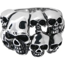 Inox 316L Steel Skull Ring