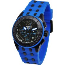 Insignum Vescor Black IP and Blue, Black Dial Chronograph Wrist Watch