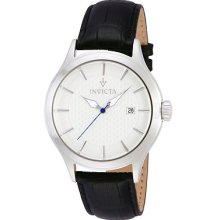 Invicta 12238 Men's Vintage Leather Band White Dial Watch