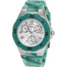 Invicta 1493 Angel Quartz Stainless Case Silicon Strap Green Women's Watch