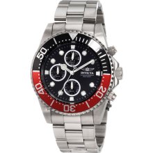 Invicta 1770 Men's Pro Diver Stainless Steel Black Dial Chronograph Dive Watch