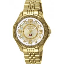 Invicta 3660 Men's 10 Year Goldtone Stainless Watch Mother Of Pearl Dial