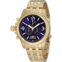 Invicta Men's 10058 Specialty Lefty Chronograph Blue 18k Gold Watch $595