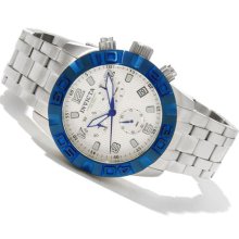 Invicta Men's Pro Diver Elite Blue Bezel Silver Textured Dial Chronograph Watch