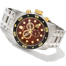 Invicta Mens Pro Diver Scuba Swiss Brown Dial Stainless Steel Watch 80045