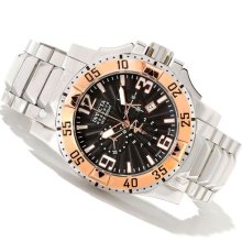 Invicta Men's Reserve Excursion Black Textured Dial Rose Gold Tone Bezel Chronog