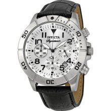 Invicta Signature Ii Chronograph Black Leather Mens Watch 7283