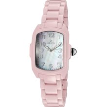 Invicta Watch 1966 Women's Baby Lupah White Mop Dial Pink Ceramic