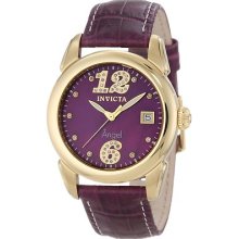 Invicta Women's Angel Andraste Plum Diamond Mop Dial Plum Strap Watch In0773