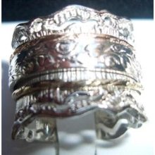 Israeli Silver Gold spinning ring jewelry swivel