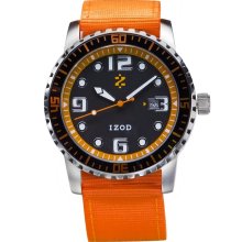 IZOD Eagle Orange 3 Hand Sports Canvas Strap Watch