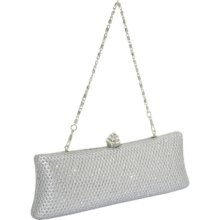 J. Furmani Hardcase Rhinestone Embellished Clutch (Silver)