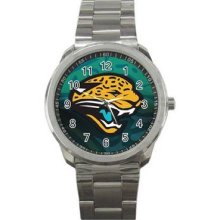 Jacksonville Jaguar Unisex Silver-Tone Sports Metal Watch 10