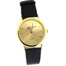 Jakob Strauss Elegant Gents Black Strap Dress Watch Toc27