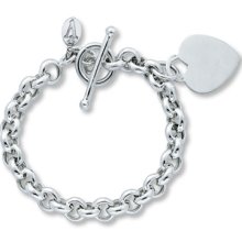 Jared Heart Bracelet Sterling Silver 7.5-inch Length- Gold