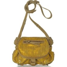 Jerome Dreyfuss Designer Handbags, Twee Mini Gold Leather Shoulder Bag