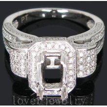 Jewelry Sets Vintage Emerald Cut 5x7mm Platinum PT900 Full Cut 1.49Ct Diamond Engagement Setting Ring