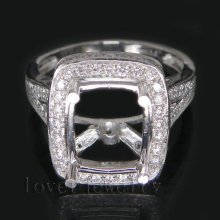 Jewelry Sets Vintage Emerald Cut 10x8mm Solid 14kt White Gold 0.83Ct Diamond Wedding Mount Ring