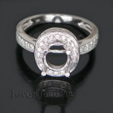 Jewelry Sets Vintage Oval 6x8mm Solid 14Kt White Gold Diamond Engagement Ring R2012