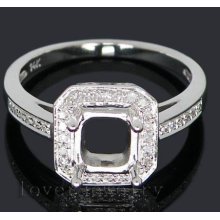 Jewelry Sets Vintage Princess Cut 6.5mm Solid 14kt White Gold 0.28Ct Diamond Wedding Setting Ring