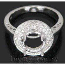 Jewelry Sets Vintage Round 7.5mm 14kt White Gold 0.48Ct Diamond Engagement Semi mount ring