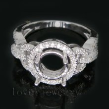 Jewelry Sets Vintage Round 6.5mm 14k White Gold 1.10ct Diamond Semi Mount Engagement Wedding Ring