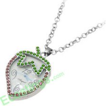 Jewelry Unique Necklace Strawberry Crystal Pendant Quartz Watch Purple