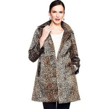 Joan Rivers Animal Print Belted Trench Coat