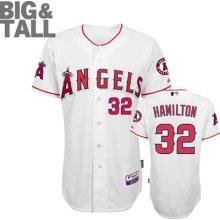 Josh Hamilton Jersey: Big & Tall Home White #32 Los Angeles Angels of Anaheim Authentic Cool Base Jersey 56 Majestic