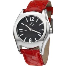 Joy Women's Redondos Red Leather Strap Watch