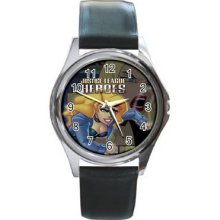 Justice League Unisex Silver-Tone Round Metal Watch 01