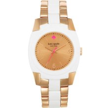 kate spade new york 'skyline' bracelet watch White/ Rose Gold