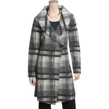 Katherine Barclay Boiled Wool Plaid Coat - Wrap Front (For Women)