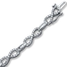 Kay Jewelers Diamond Infinity Bracelet 2 ct tw Round/Baguette 14K White Gold- Diamond