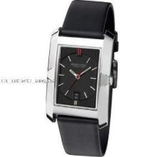 Kenneth Cole Gents Smart Black Pu Strap Luminous Hands And Date Watch Kc1394