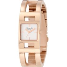 Kenneth Cole Women's Quartz Watch With White Dial Analogue Display And Gold Stainless Steel Bracelet Kc4767