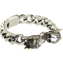 King Baby Studio Two-tone Double Mercury Rivet Skull Bracelet Bracelet : One Size