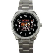 KISS Unisex Silver-Tone Sports Metal Watch 02