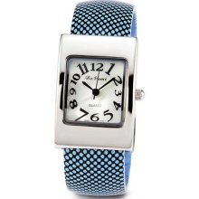 Ladies Adjustable Black Blue Band Quartz Bangle Watch ...