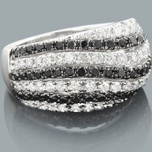 Ladies Black and White Diamond Ring 2.01ct 14K