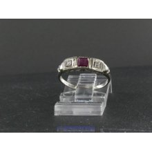 Ladies Estate Jewelry-Vintage 14k Gold Ruby & Diamond Ring