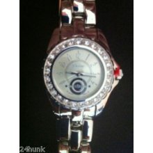 Ladies Geneva Stainless Steel & Gemstone Watch