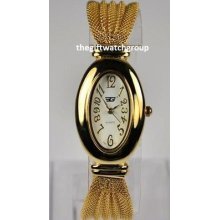 Ladies Gold Tone Watch By Golddigga, Mesh Strap, White Face, Gift Boxed